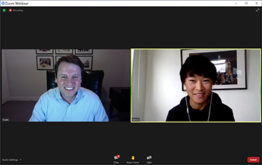 Grant Miller (left) and Kelvin Yuen (right) at the webinar hosted by the Hong Kong Economic and Trade Office, San Francisco