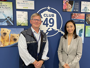 Director of the Hong Kong Economic and Trade Office in San Francisco, Ms Jacko Tsang (right) met with External Affairs Manager of Alaska Airlines, Mr Tim Thompson (left) in Anchorage on June 14. Director of the Hong Kong Economic and Trade Office in San Francisco, Ms Jacko Tsang (right) met with External Affairs Manager of Alaska Airlines, Mr Tim Thompson (left) in Anchorage on June 14.