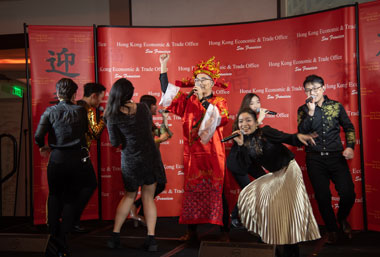 A Capella group from Hong Kong, Boonfaysau, performs at the Spring Reception in Dallas on February 12.