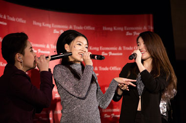 A Capella group from Hong Kong, Boonfaysau, performs at the Spring Reception in San Francisco on February 4.